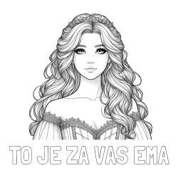 Online izdelana pobarvanka - Pobarvanka imena TO JE ZA VAS EMA in pobarvanka lepe princese