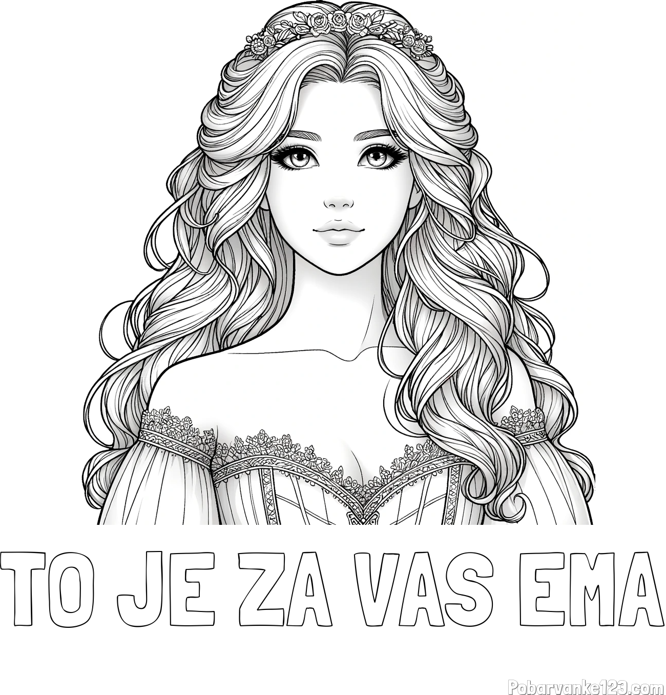 Pobarvanka imena TO JE ZA VAS EMA in pobarvanka lepe princese