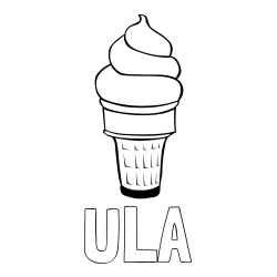 Online izdelana pobarvanka - Pobarvanka imena ULA in pobarvanka sladoled