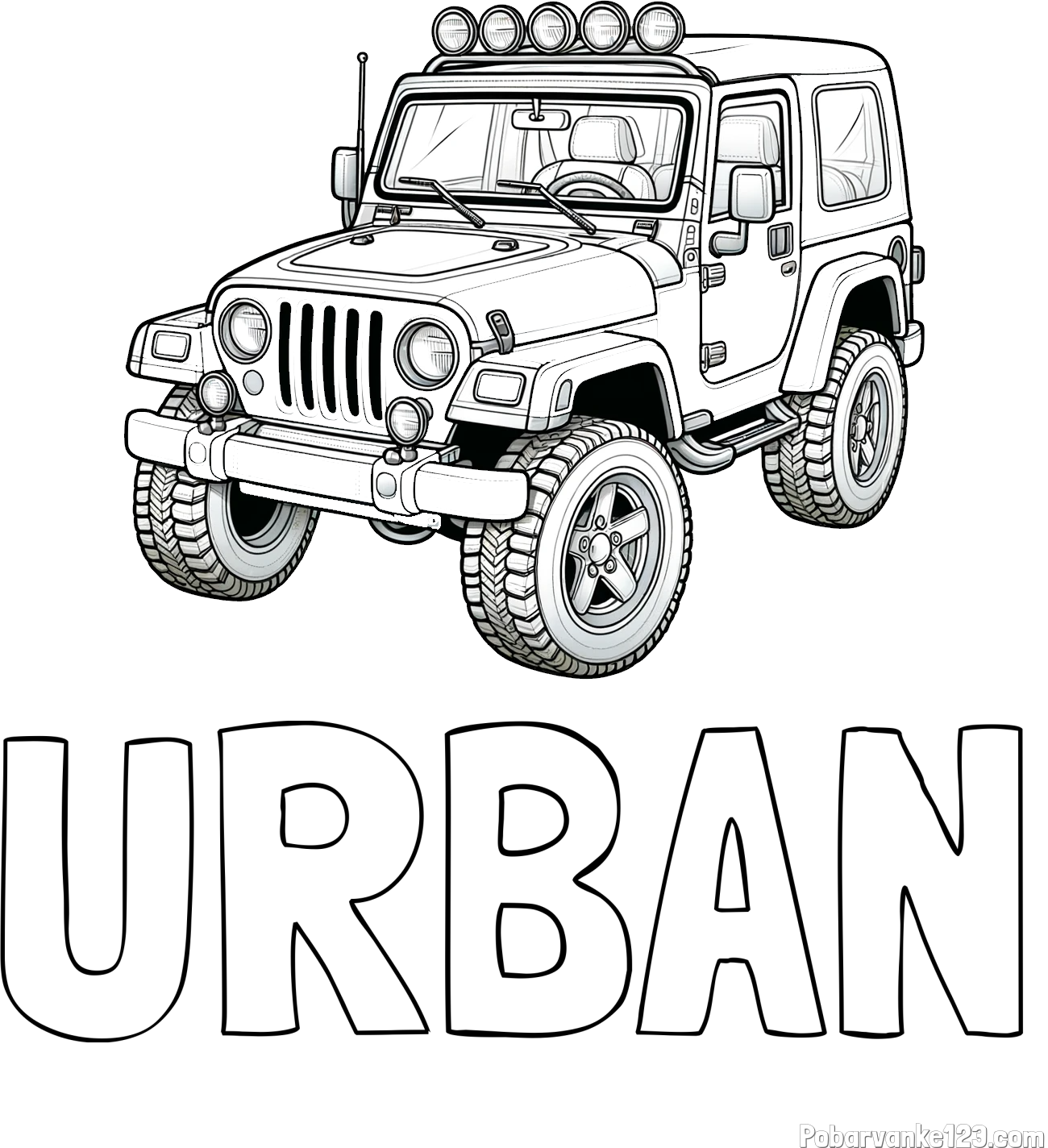 Pobarvanka imena URBAN in pobarvanka džipa