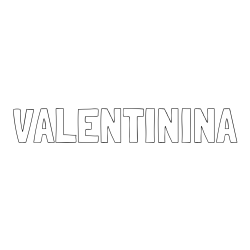 Online izdelana pobarvanka - Pobarvanka imena VALENTININA