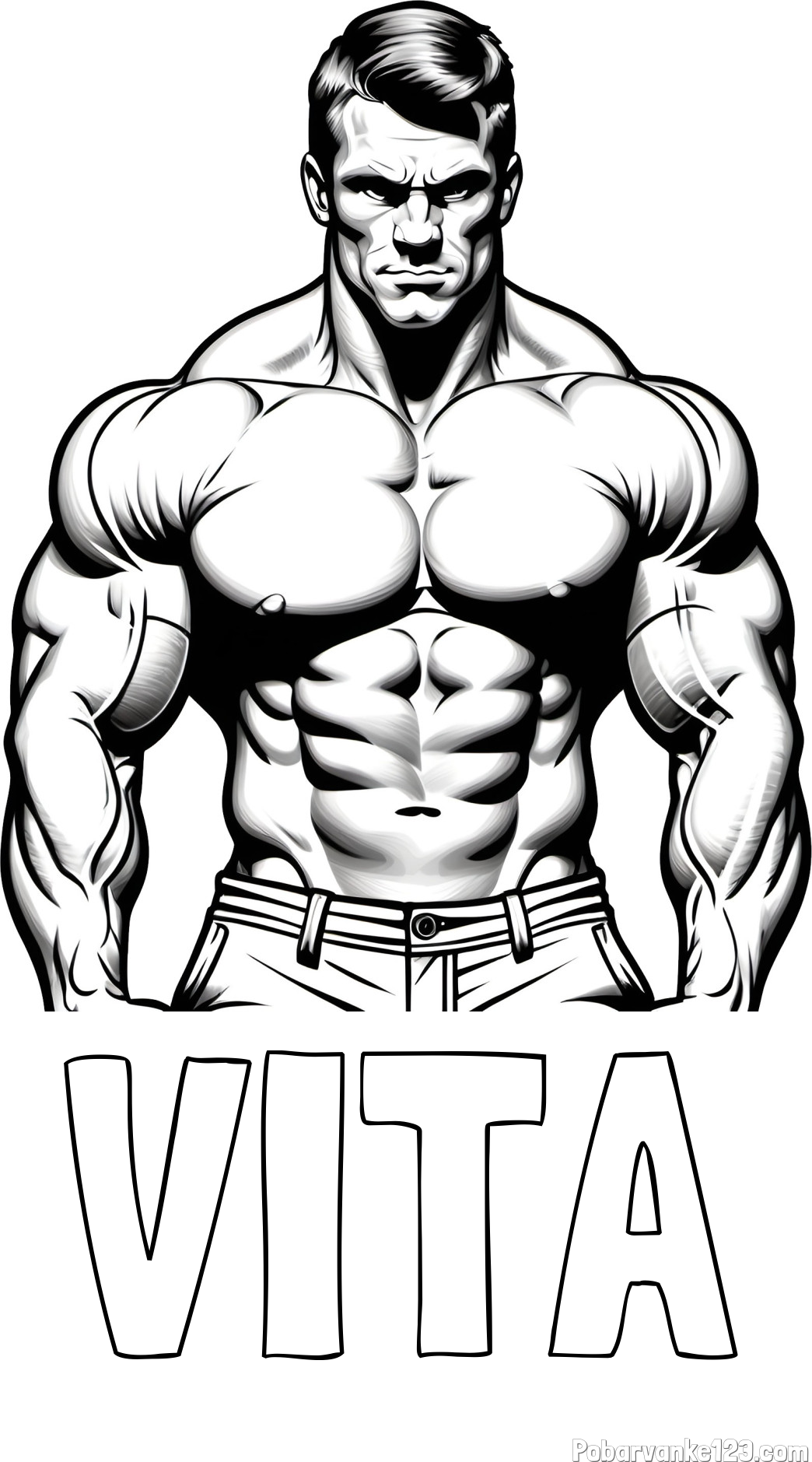 Pobarvanka imena VITA in pobarvanka bodybuilder-ja