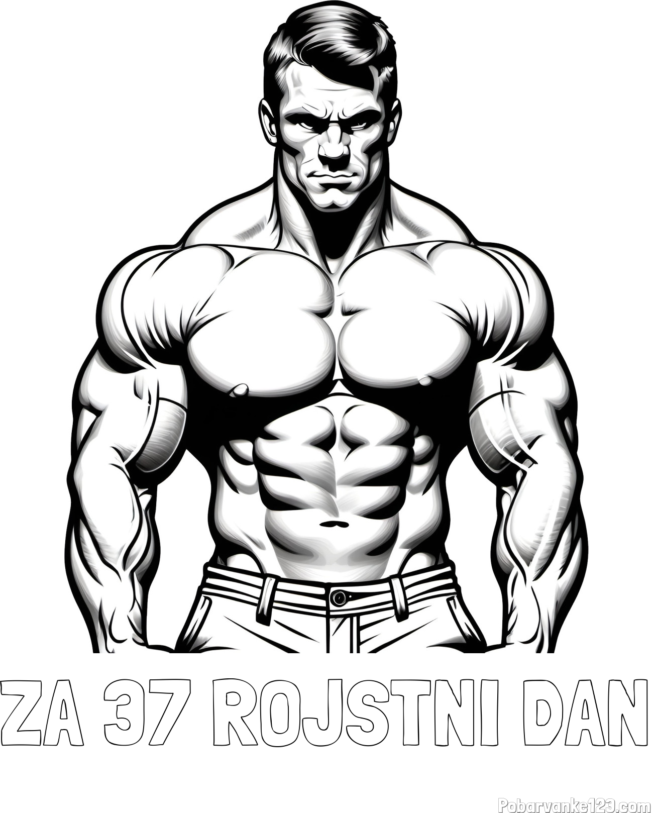 Pobarvanka imena ZA 37 ROJSTNI DAN in pobarvanka bodybuilder-ja
