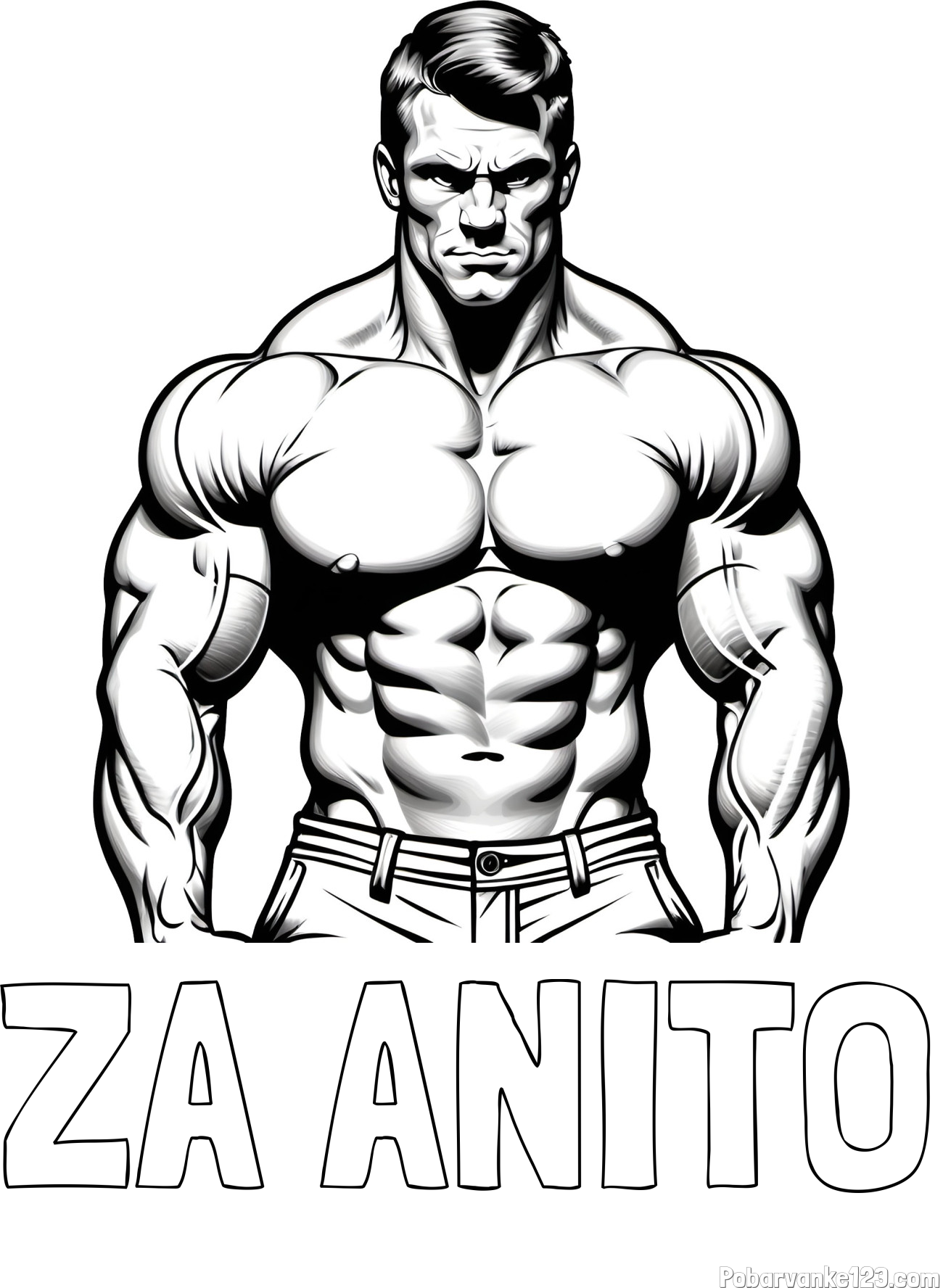 Pobarvanka imena ZA ANITO in pobarvanka bodybuilder-ja