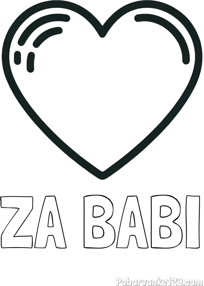 Pobarvanka imena ZA BABI in pobarvanka lepega srčka
