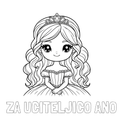 Online izdelana pobarvanka - Pobarvanka imena ZA UČITELJICO ANO in pobarvanka ljubke princese