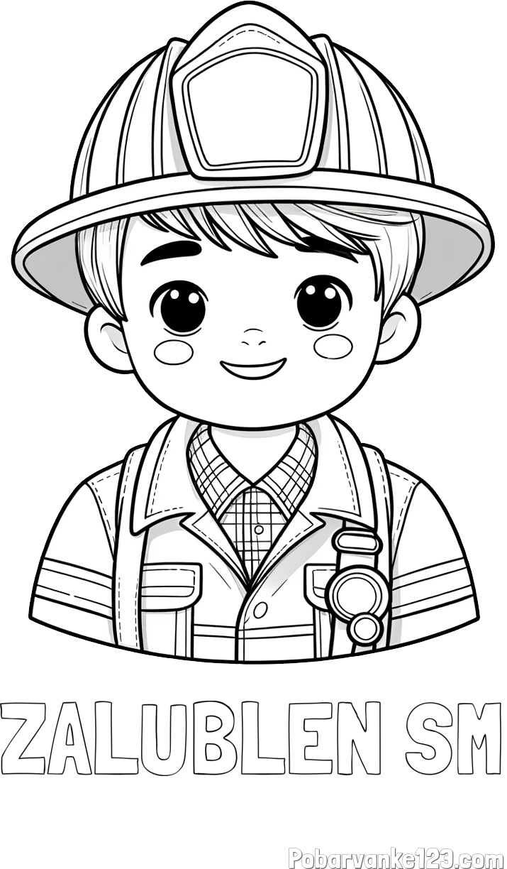 Pobarvanka imena ZALUBLEN SM in pobarvanka mladega gasilca