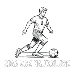 Online izdelana pobarvanka - Pobarvanka imena ŽIGA VSE NAJBOLJŠE in pobarvanka nogometaša