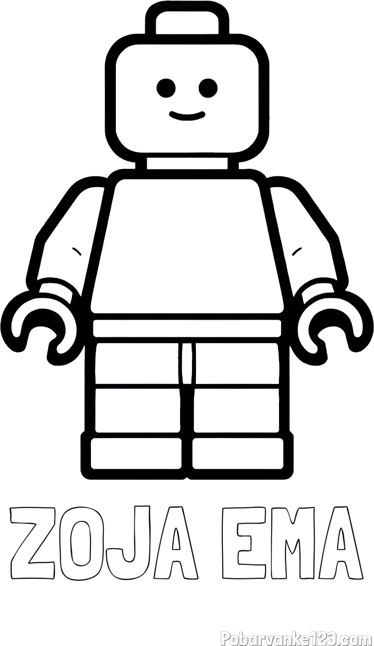 Pobarvanka imena ZOJA EMA in pobarvanka LEGO figurice fanta