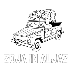 Online izdelana pobarvanka - Pobarvanka imena ZOJA IN ALJAŽ in pobarvanka fanta in punce na poti