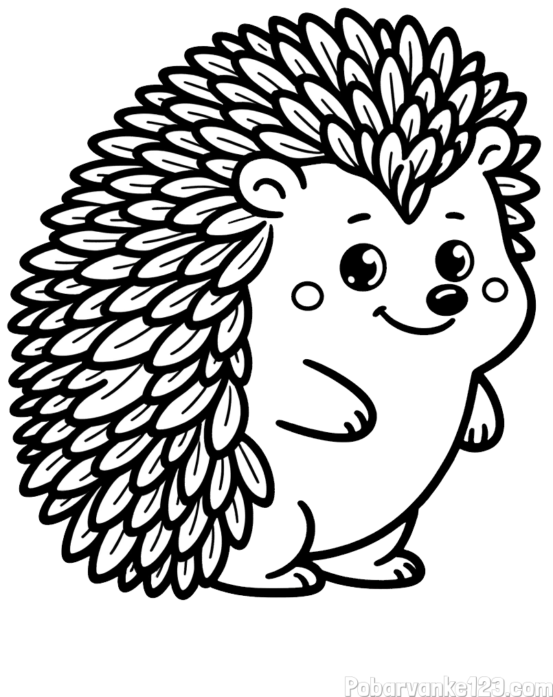 Pobarvanka prisrčnega ježka